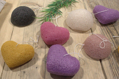 Konjac Heart Sponge - Rose - ScentiMelti  Konjac Heart Sponge - Rose