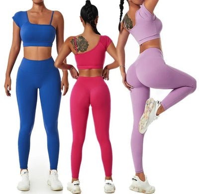 GymBabe Three Piece Set in Pink (Made with recycled material)