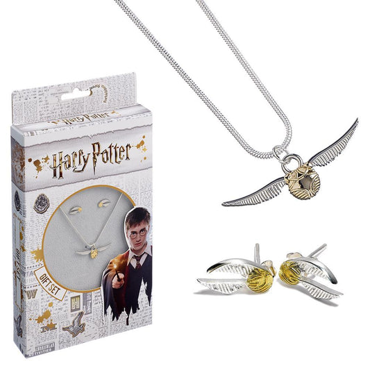 Harry Potter Silver Plated Necklace & Earrings Golden Snitch - ScentiMelti Home Fragrance, Beauty & Gifts UK