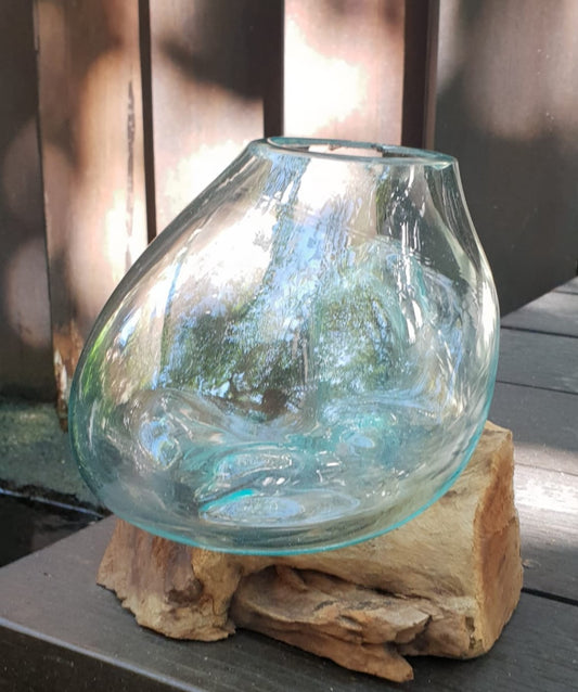 Molten Glass on Wood - Medium Bowl - ScentiMelti  Molten Glass on Wood - Medium Bowl