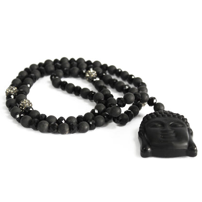 Buddha / Black Stone - Gemstone Necklace - ScentiMelti  Buddha / Black Stone - Gemstone Necklace