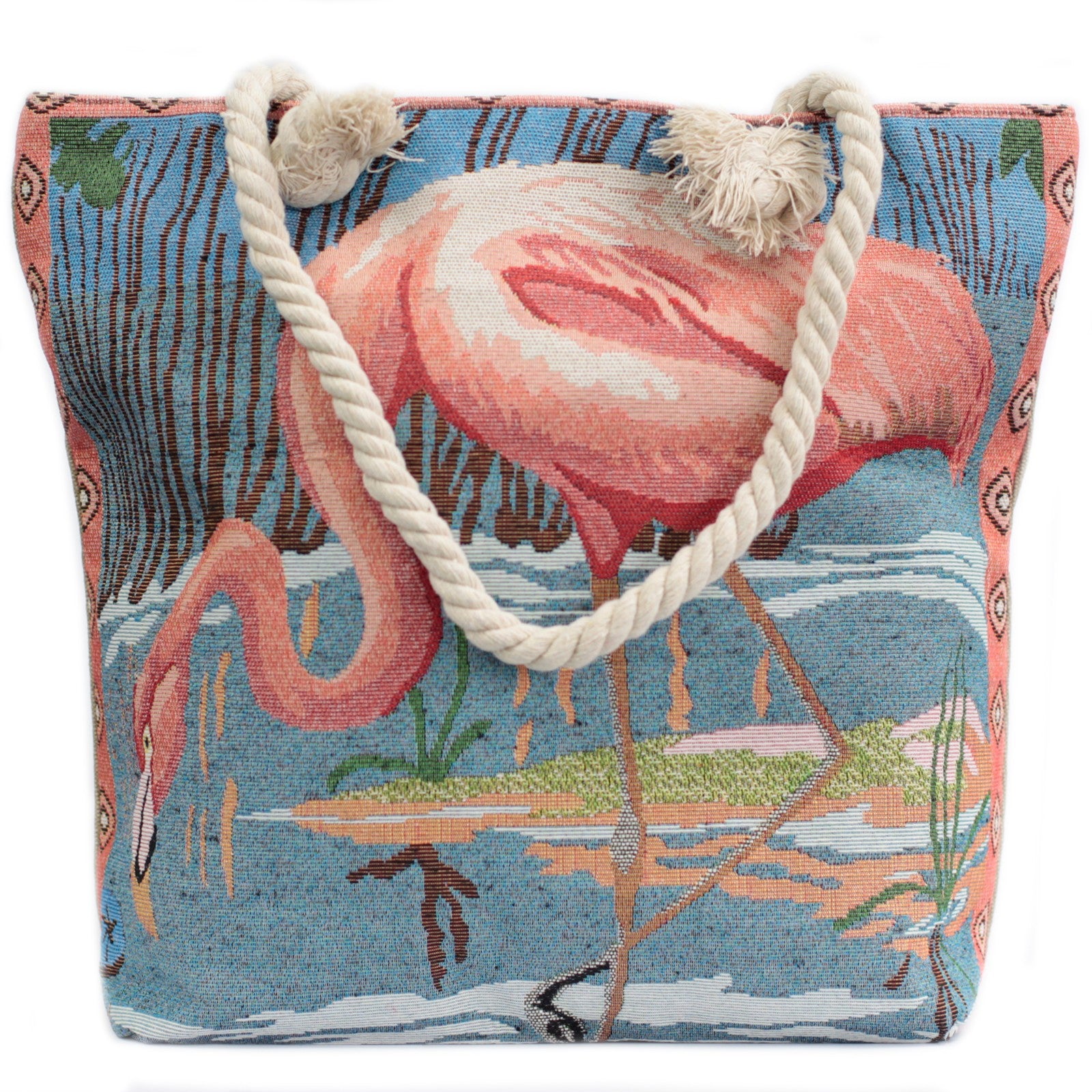 Rope Handle Bag - Pink Flamingo - ScentiMelti  Rope Handle Bag - Pink Flamingo