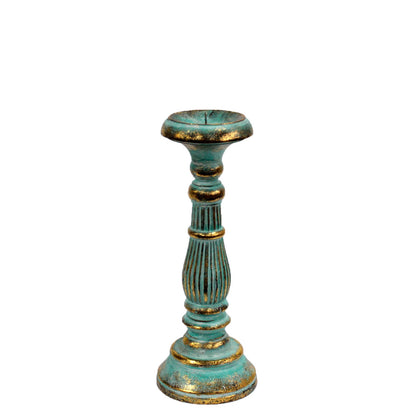 Small Candle Stand - Turquois Gold - ScentiMelti  Small Candle Stand - Turquois Gold