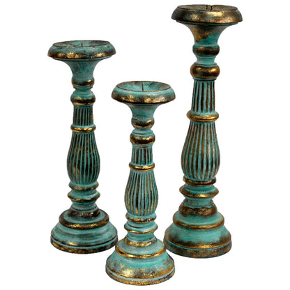 Small Candle Stand - Turquois Gold - ScentiMelti  Small Candle Stand - Turquois Gold