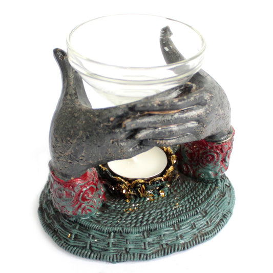 Antique Buddha - Offering Hands Oil Burner - ScentiMelti  Antique Buddha - Offering Hands Oil Burner