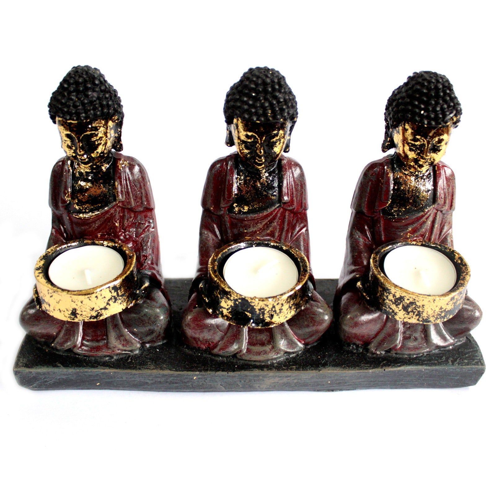 Antique Buddha - Three Devotees Candle Holder - ScentiMelti  Antique Buddha - Three Devotees Candle Holder