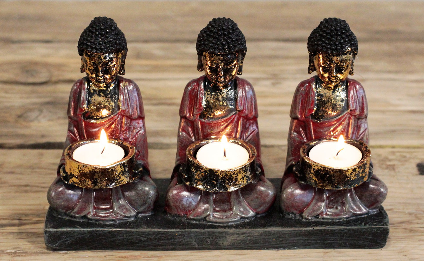 Antique Buddha - Three Devotees Candle Holder - ScentiMelti  Antique Buddha - Three Devotees Candle Holder