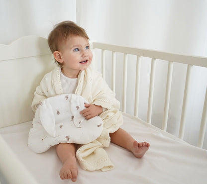 Soft cellular bamboo baby blanket - Coconut - Daisy - ScentiMelti Home Fragrance, Beauty & Gifts UK