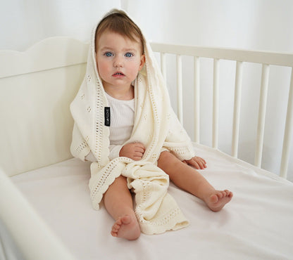 Soft cellular bamboo baby blanket - Coconut - Daisy - ScentiMelti Home Fragrance, Beauty & Gifts UK