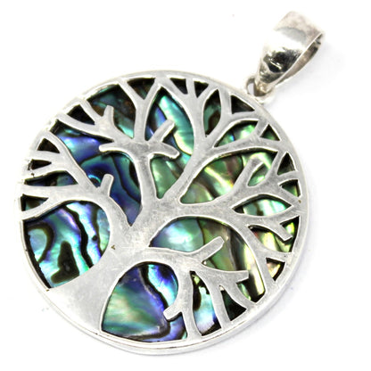 Tree of Life Silver Pendant 30mm - Abalone - ScentiMelti  Tree of Life Silver Pendant 30mm - Abalone