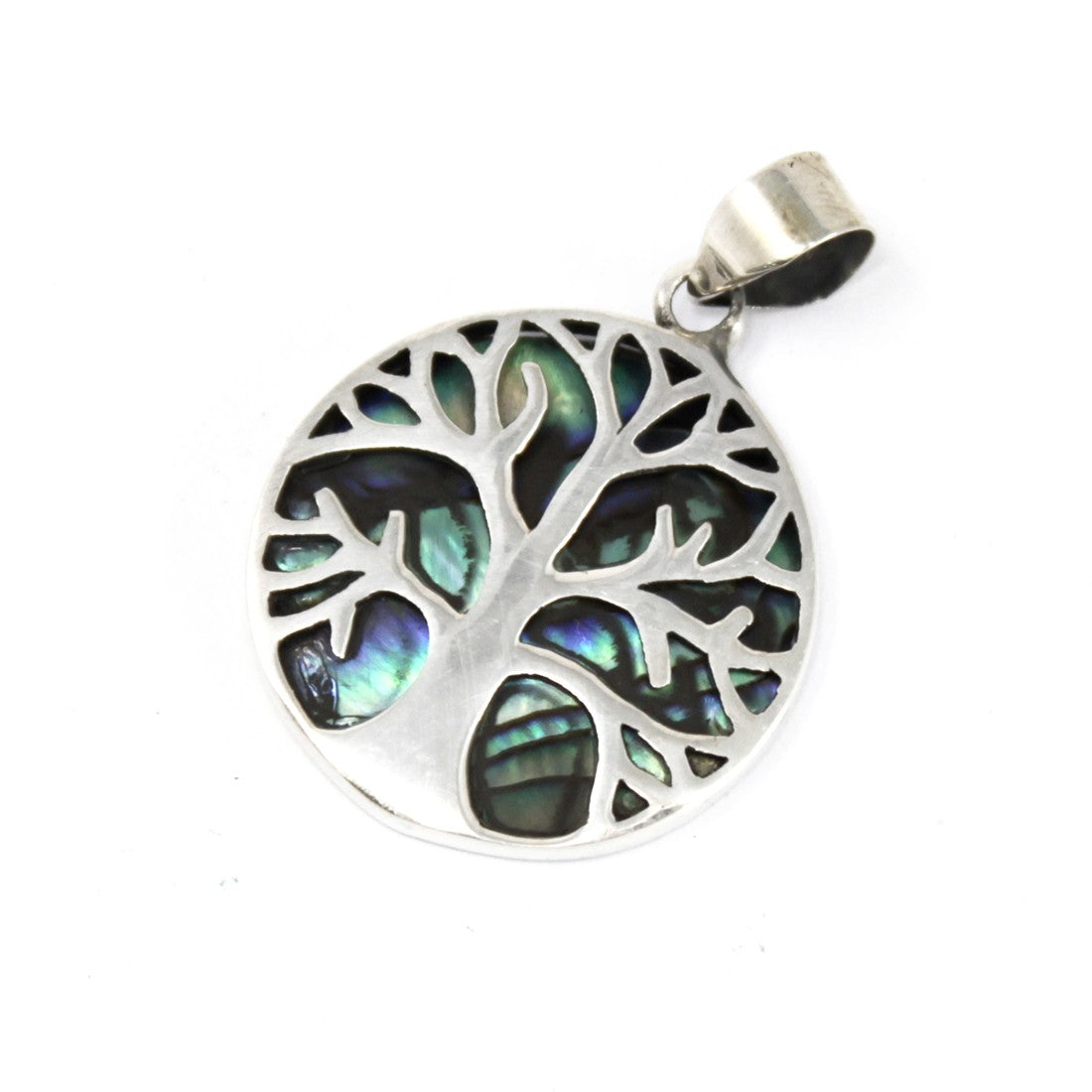 Tree of Life Silver Pendant 22mm - Abalone - ScentiMelti  Tree of Life Silver Pendant 22mm - Abalone