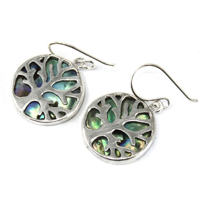 Tree of Life Silver Earrings 15mm - Abalone - ScentiMelti  Tree of Life Silver Earrings 15mm - Abalone