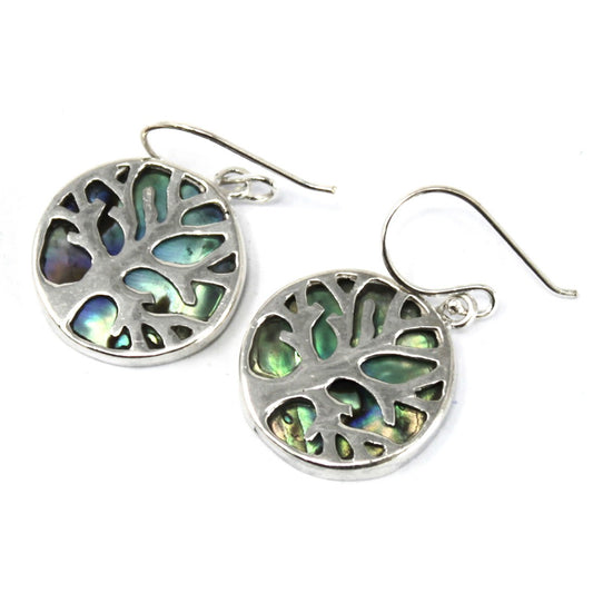 Tree of Life Silver Earrings 15mm - Abalone - ScentiMelti  Tree of Life Silver Earrings 15mm - Abalone