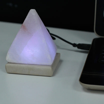 Quality USB Pyramid WHITE Salt Lamp - 9 cm (multi) - ScentiMelti  Quality USB Pyramid WHITE Salt Lamp - 9 cm (multi)