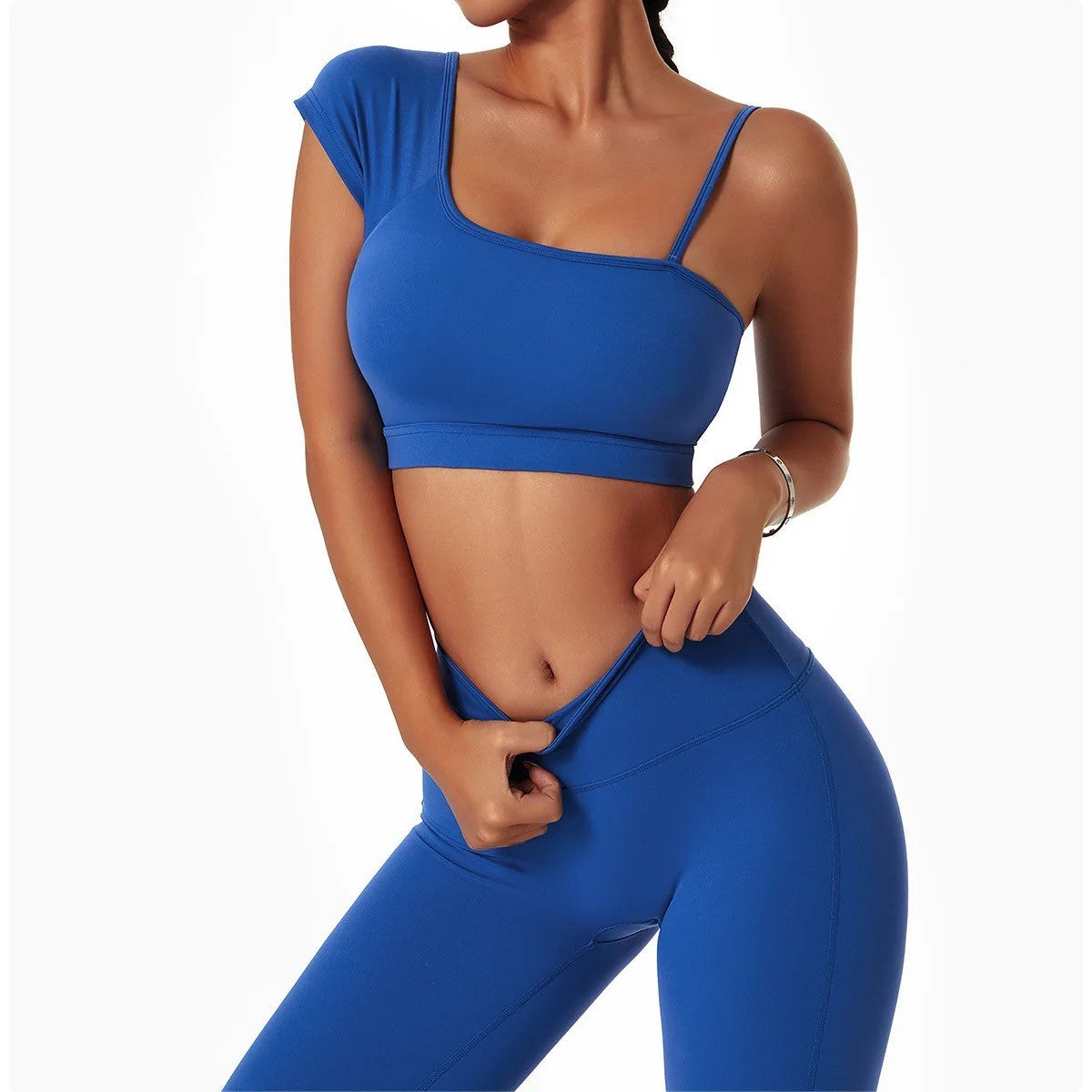 GymBabe Three Piece Set in Blue (Made with recycled material)