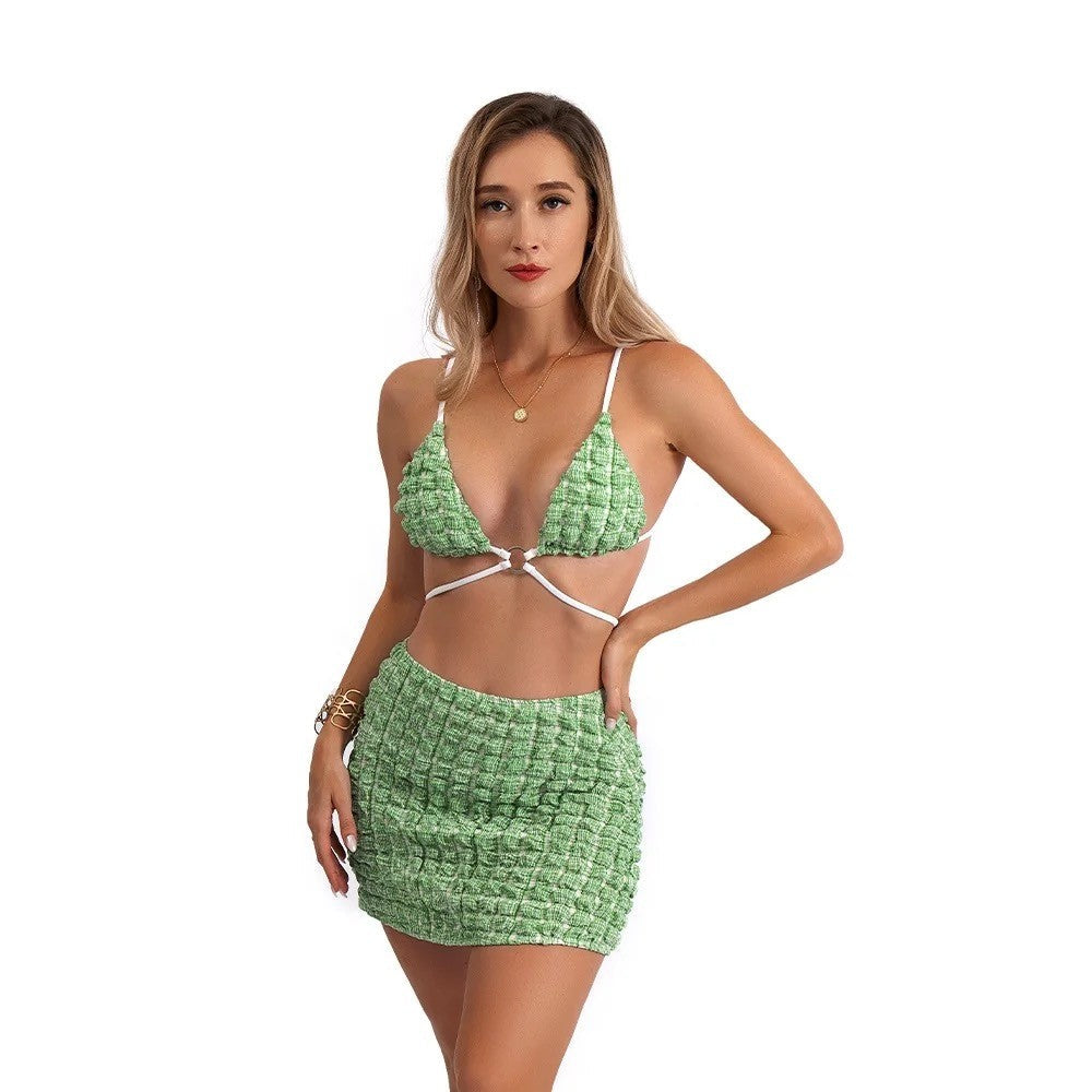 Green With Envy 3 Piece Bikini Set in Green - ScentiMelti Home Fragrance, Beauty & Gifts UK