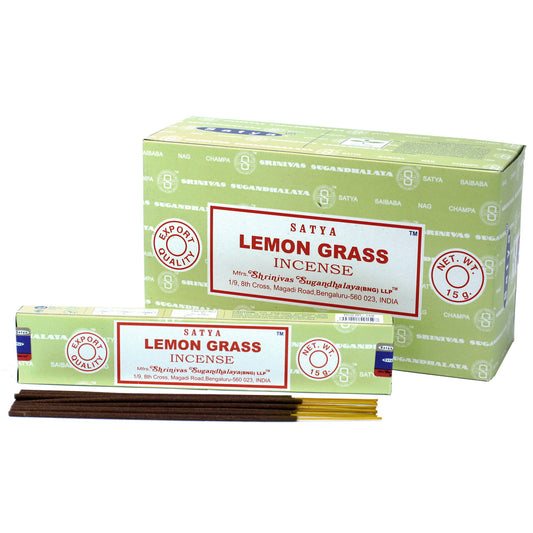 Satya Incense 15gm - Lemongrass - ScentiMelti  Satya Incense 15gm - Lemongrass