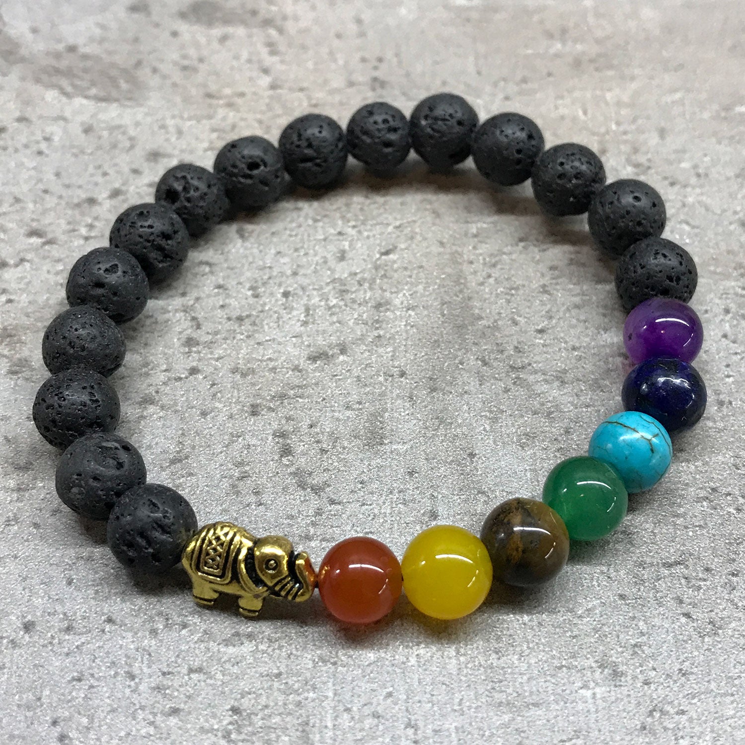 Lava Stone Bracelet - Elephant Chakra - ScentiMelti  Lava Stone Bracelet - Elephant Chakra