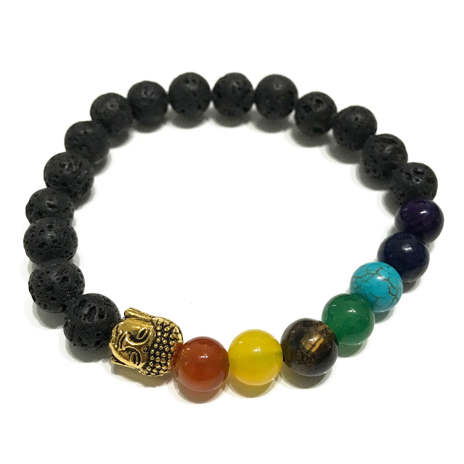 Lava Stone Bracelet - Buddha Chakra - ScentiMelti  Lava Stone Bracelet - Buddha Chakra