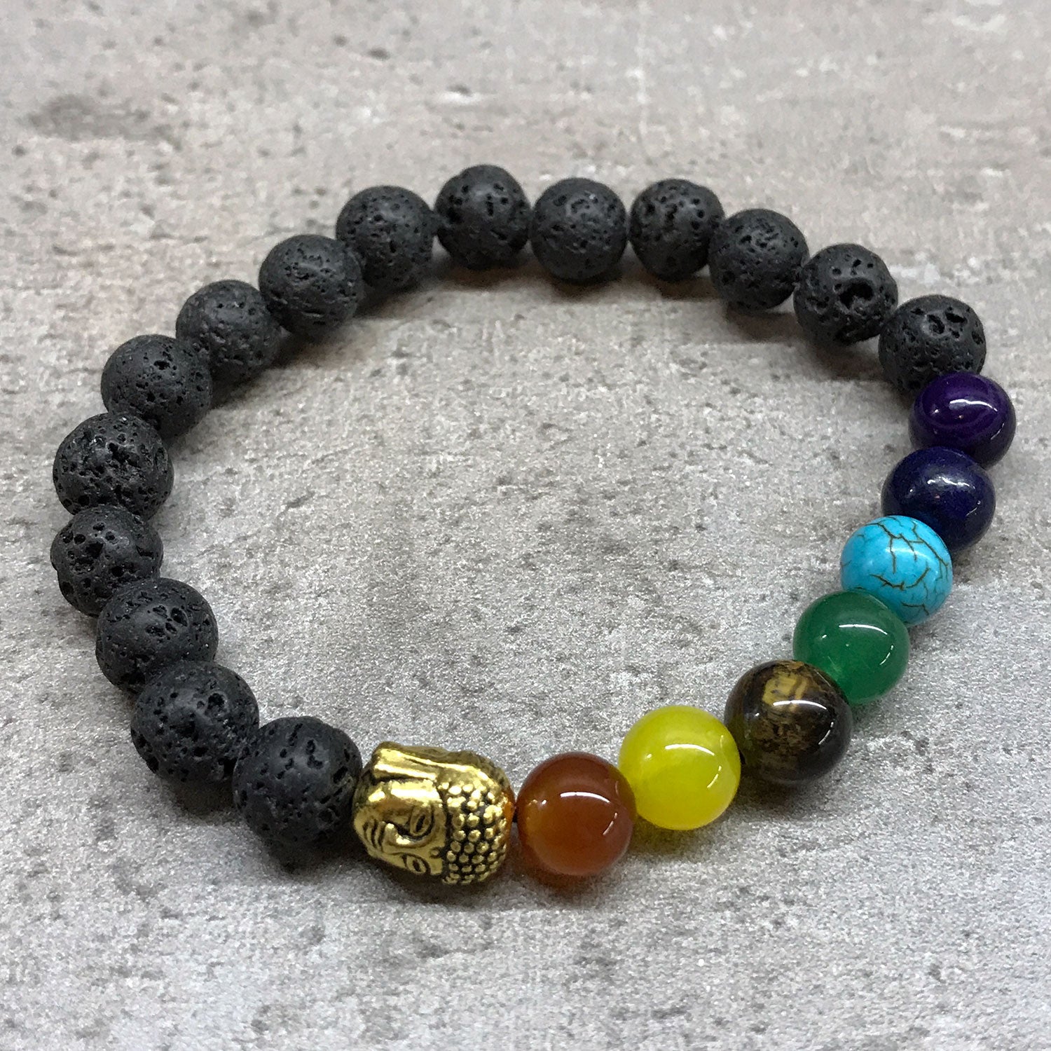 Lava Stone Bracelet - Buddha Chakra - ScentiMelti  Lava Stone Bracelet - Buddha Chakra