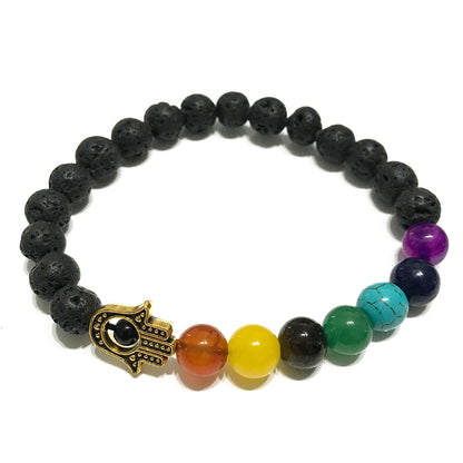 Lava Stone Bracelet - Hamsa Chakra - ScentiMelti  Lava Stone Bracelet - Hamsa Chakra