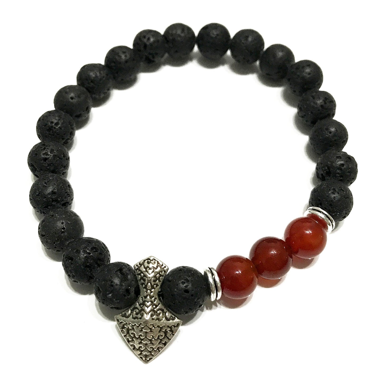 Lava Stone Bracelet - Axe-head Carnelian - ScentiMelti  Lava Stone Bracelet - Axe-head Carnelian