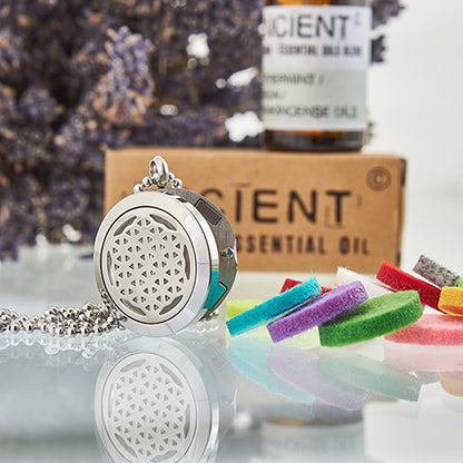 Aromatherapy Diffuser Necklace - Flower of Life 25mm - ScentiMelti  Aromatherapy Diffuser Necklace - Flower of Life 25mm