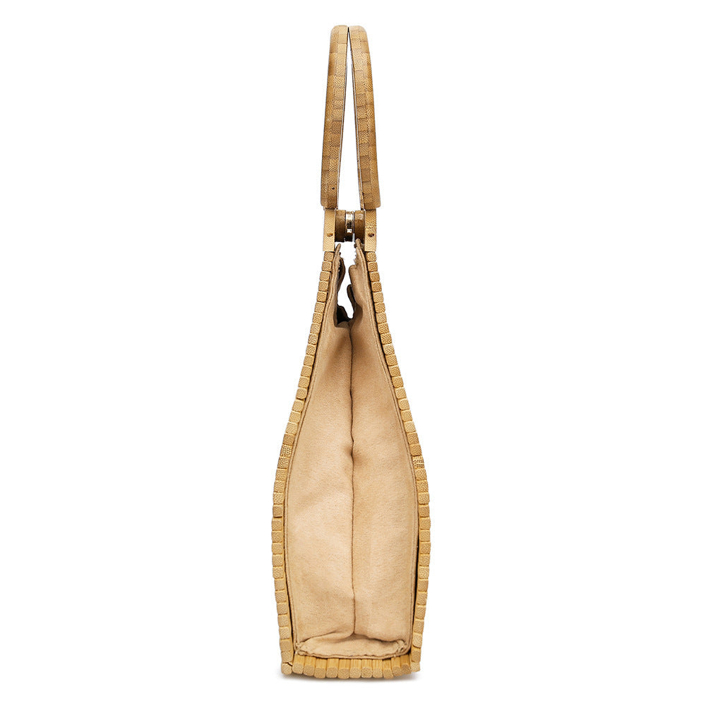 Arabella Unique Fashion Creative Bamboo Straw Woven Ladies Holiday Vacation Bag