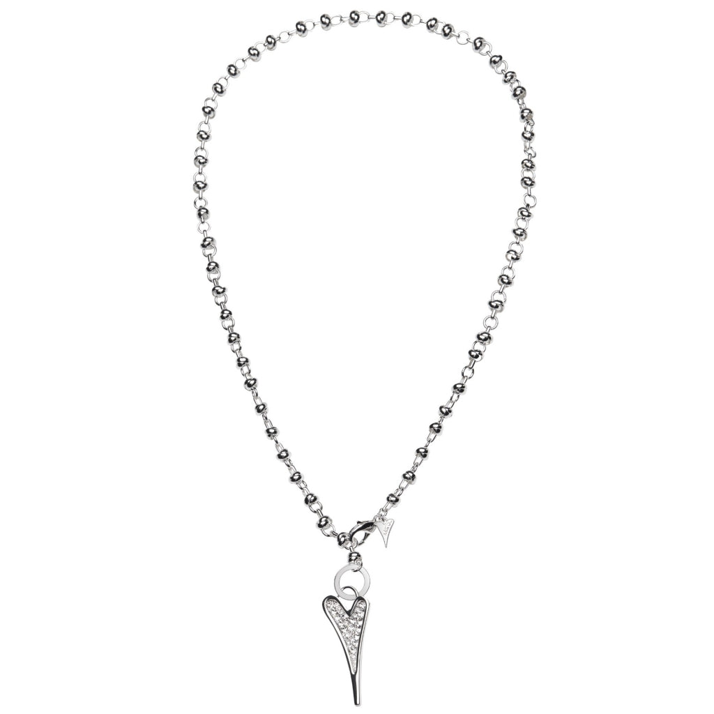 Miss Dee Sterling Silver Heart Long Knot Chain Necklace - ScentiMelti Home Fragrance, Beauty & Gifts UK