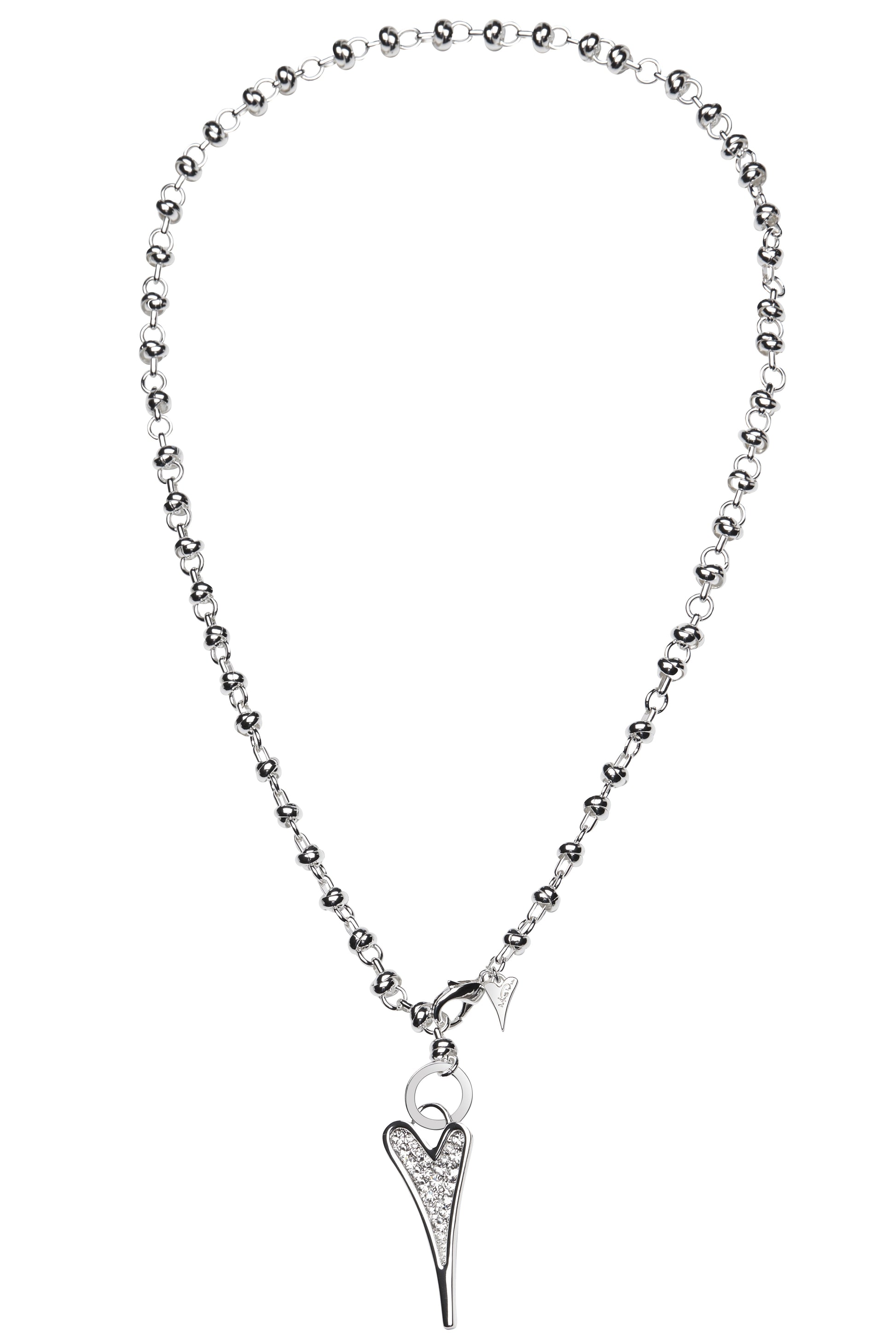 Miss Dee Sterling Silver Heart Long Knot Chain Necklace - ScentiMelti Home Fragrance, Beauty & Gifts UK