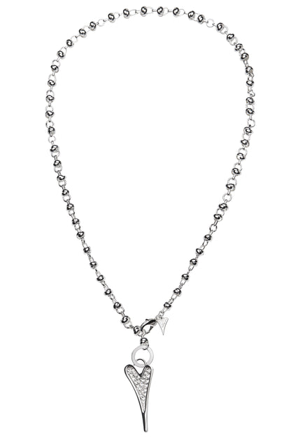 Miss Dee Sterling Silver Heart Long Knot Chain Necklace - ScentiMelti Home Fragrance, Beauty & Gifts UK