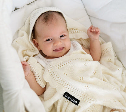 Soft cellular bamboo baby blanket - Coconut - Daisy - ScentiMelti Home Fragrance, Beauty & Gifts UK