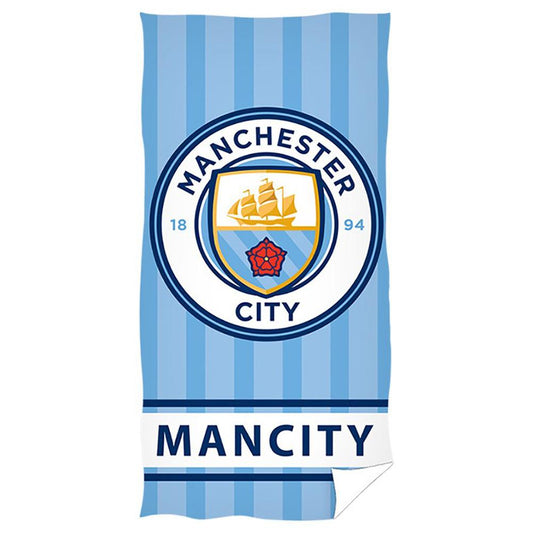 Manchester City FC Stripe Towel - ScentiMelti Home Fragrance, Beauty & Gifts UK