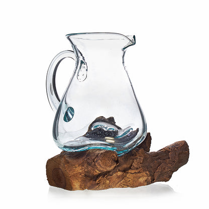 Molten Glass on Wood- Water Jug - ScentiMelti  Molten Glass on Wood- Water Jug