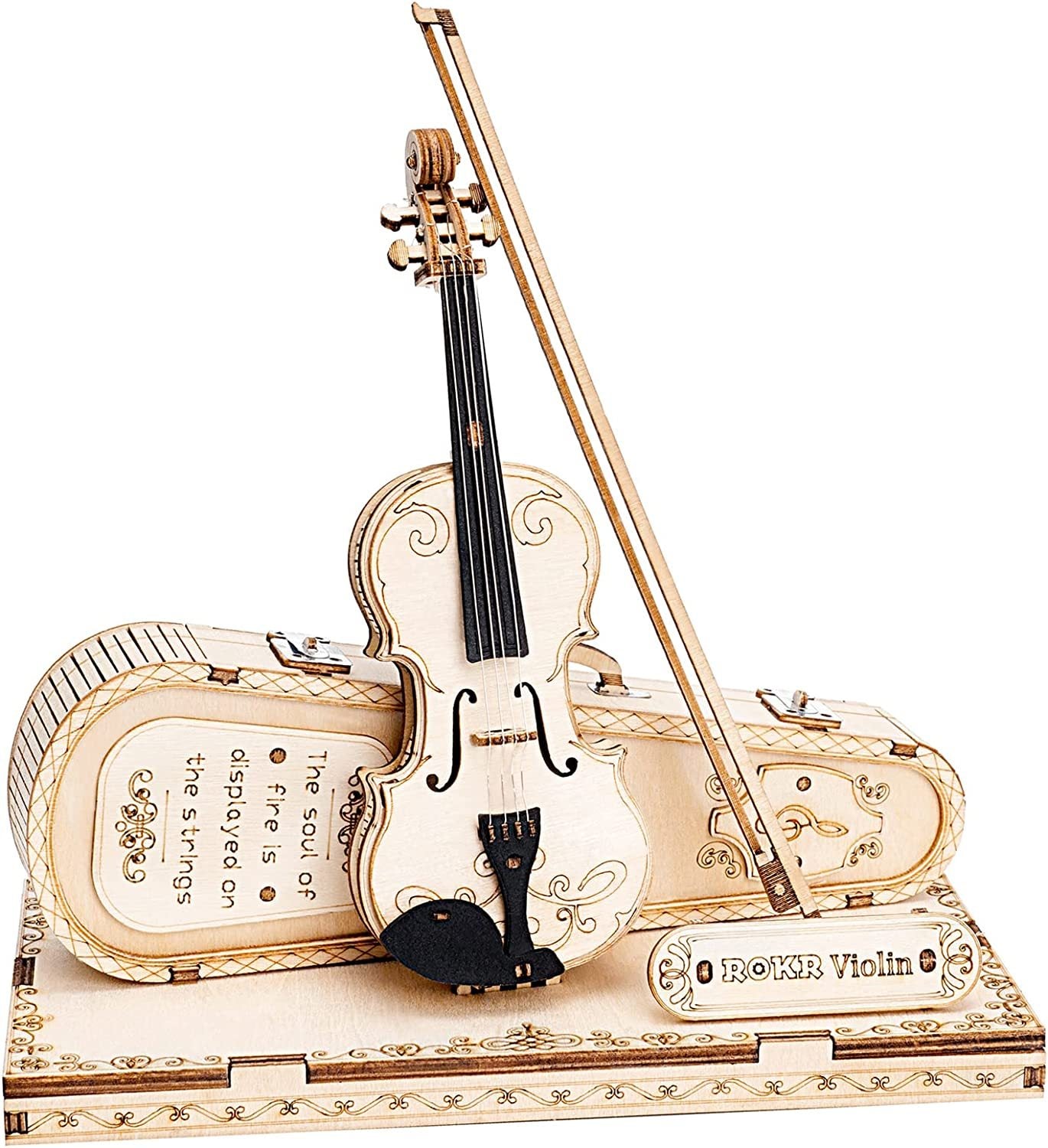 Robotime ROKR Violin Capriccio Model 3D Wooden Puzzle Easy Assembly Kits Musical DIY Gifts For Boys&Girls Building Blocks TG604K - ScentiMelti Home Fragrance, Beauty & Gifts UK