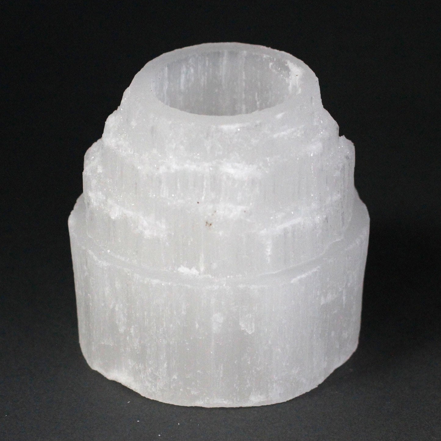 Selenite Mountain Top Candle Holder - 8 cm - ScentiMelti  Selenite Mountain Top Candle Holder - 8 cm