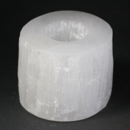 Selenite Cylinder Candle Holder - 8 cm - ScentiMelti  Selenite Cylinder Candle Holder - 8 cm