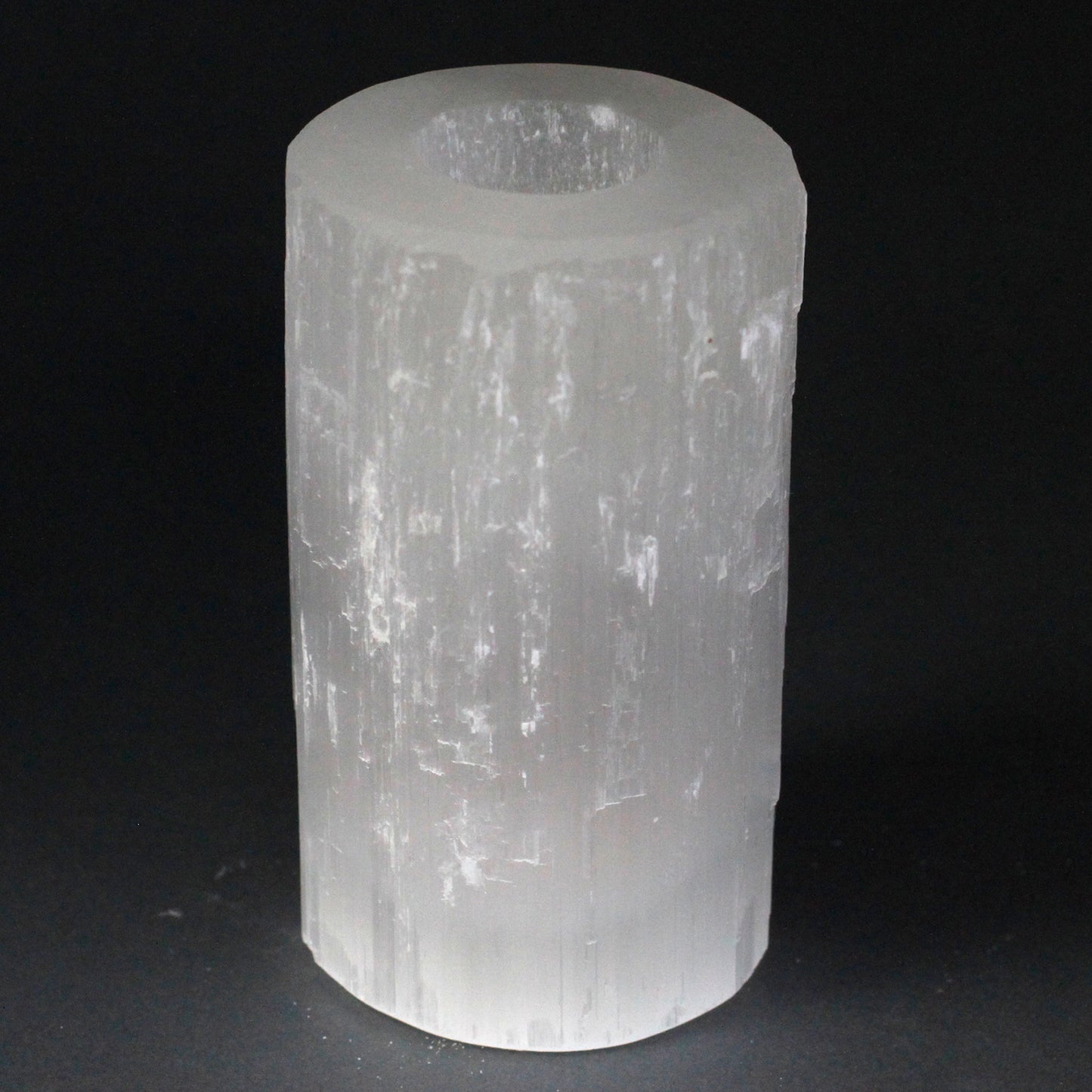 Selenite Cylinder Candle Holder - 15 cm - ScentiMelti  Selenite Cylinder Candle Holder - 15 cm