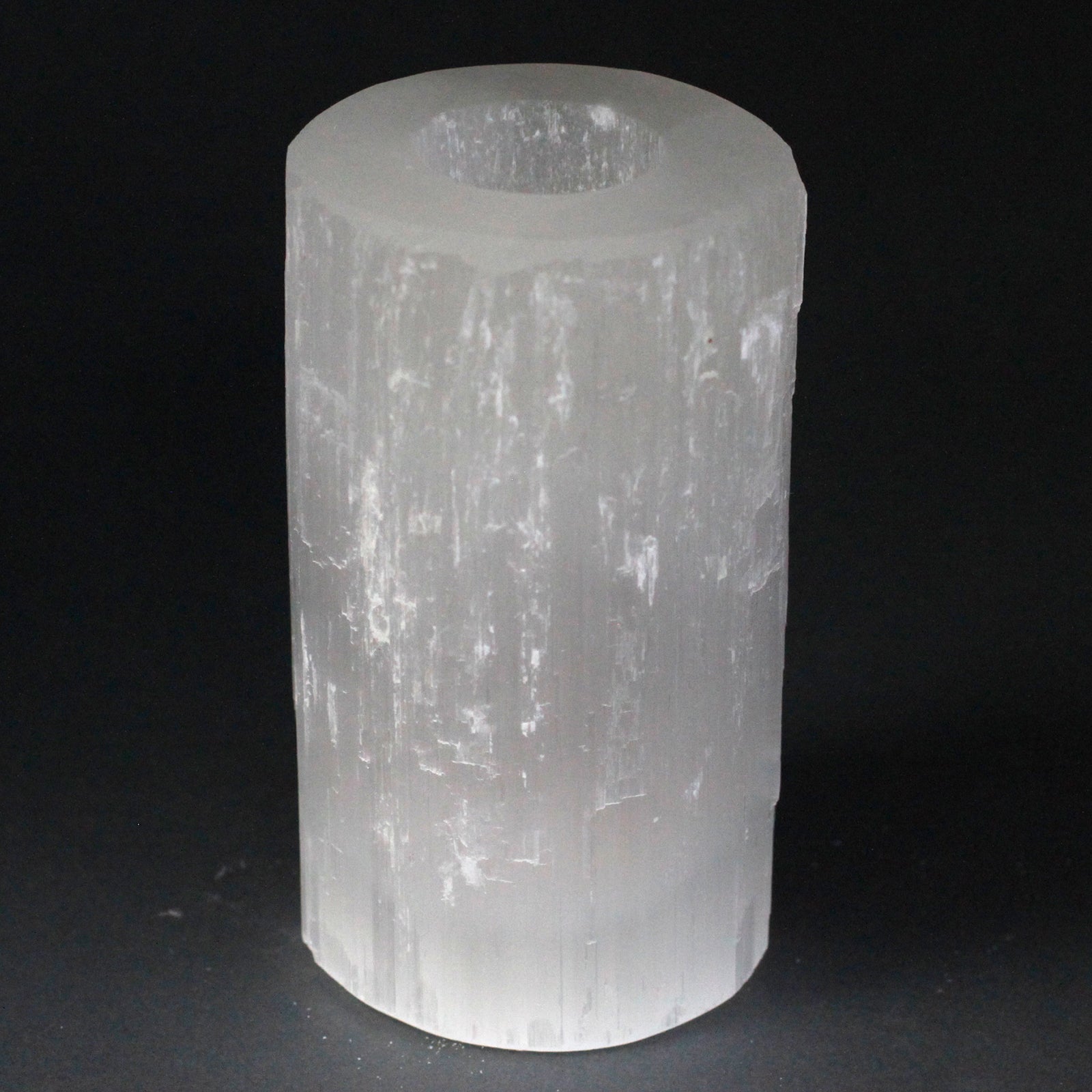 Selenite Cylinder Candle Holder - 15 cm - ScentiMelti  Selenite Cylinder Candle Holder - 15 cm