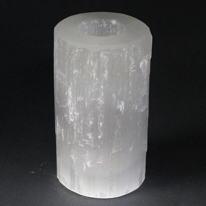 Selenite Cylinder Candle Holder - 15 cm - ScentiMelti  Selenite Cylinder Candle Holder - 15 cm