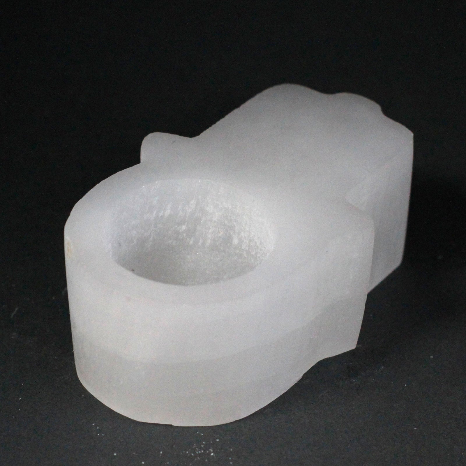 Selenite Hamsa Candle Holder - ScentiMelti  Selenite Hamsa Candle Holder