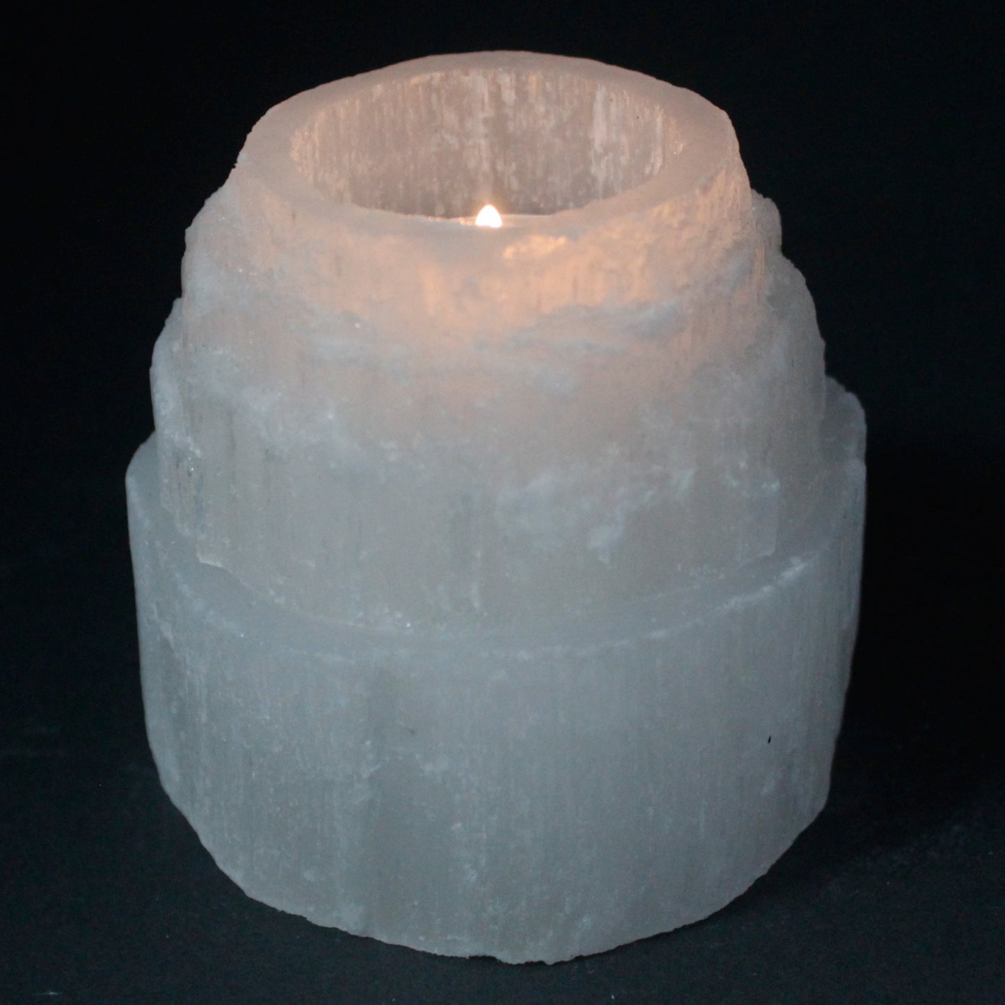 Selenite Mountain Top Candle Holder - 8 cm - ScentiMelti  Selenite Mountain Top Candle Holder - 8 cm