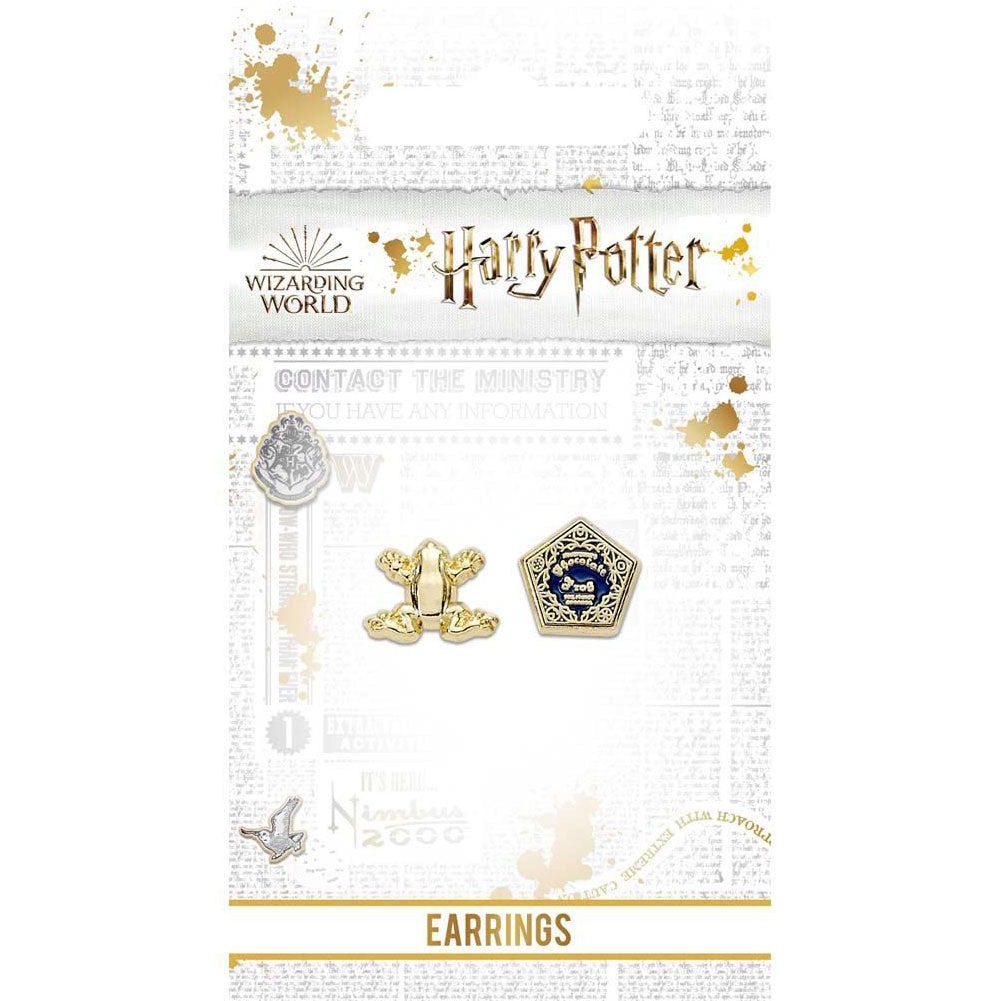 Harry Potter Gold Plated Earrings Chocolate Frog Sweetlea Gifts Ltd ScentiMelti Wax Melts