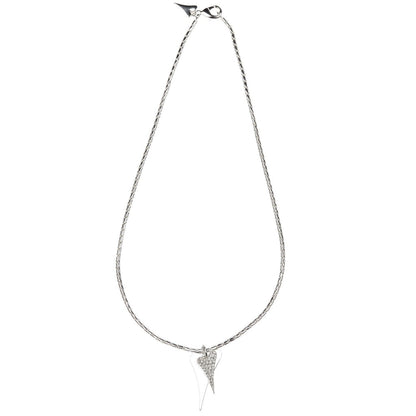 Necklace Long Silver chain with 2  Solid & Diamante hearts - ScentiMelti Home Fragrance, Beauty & Gifts UK