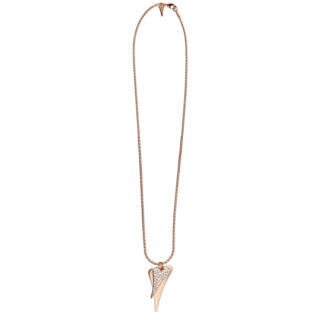 Necklace long rosegold chain with 2 rosegold hearts - ScentiMelti Home Fragrance, Beauty & Gifts UK