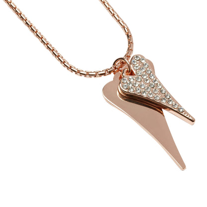 Necklace long rosegold chain with 2 rosegold hearts - ScentiMelti Home Fragrance, Beauty & Gifts UK