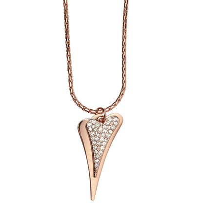 Necklace long rosegold chain with 2 rosegold hearts - ScentiMelti Home Fragrance, Beauty & Gifts UK