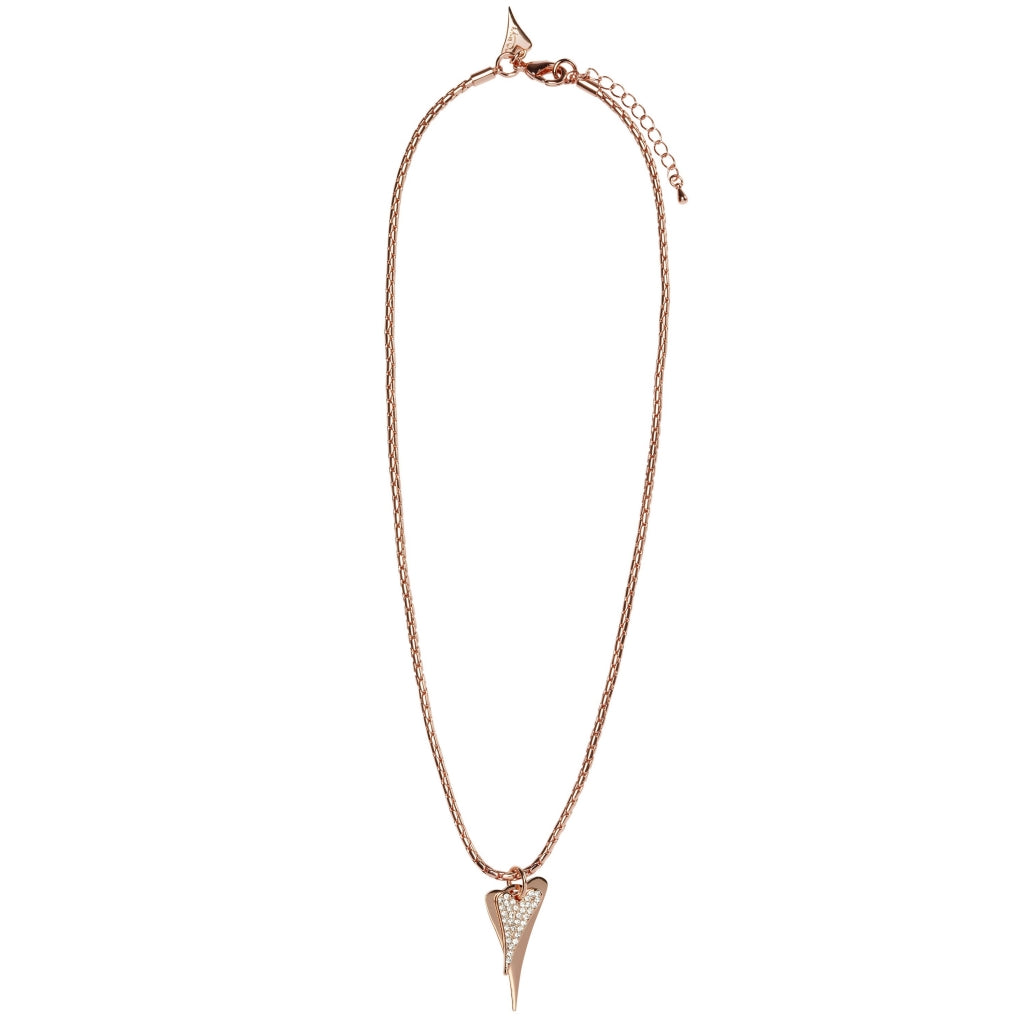 Necklace Rose Gold chain with 2 rosegold hearts - ScentiMelti Home Fragrance, Beauty & Gifts UK