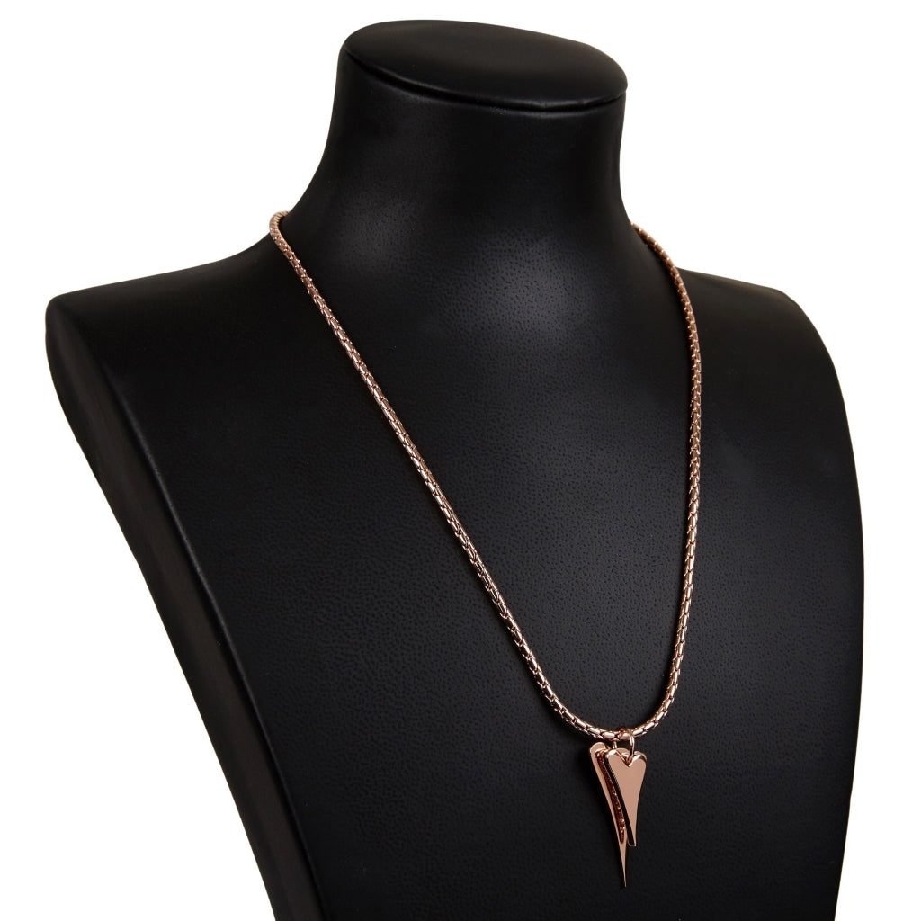 Necklace Rose Gold chain with 2 rosegold hearts - ScentiMelti Home Fragrance, Beauty & Gifts UK