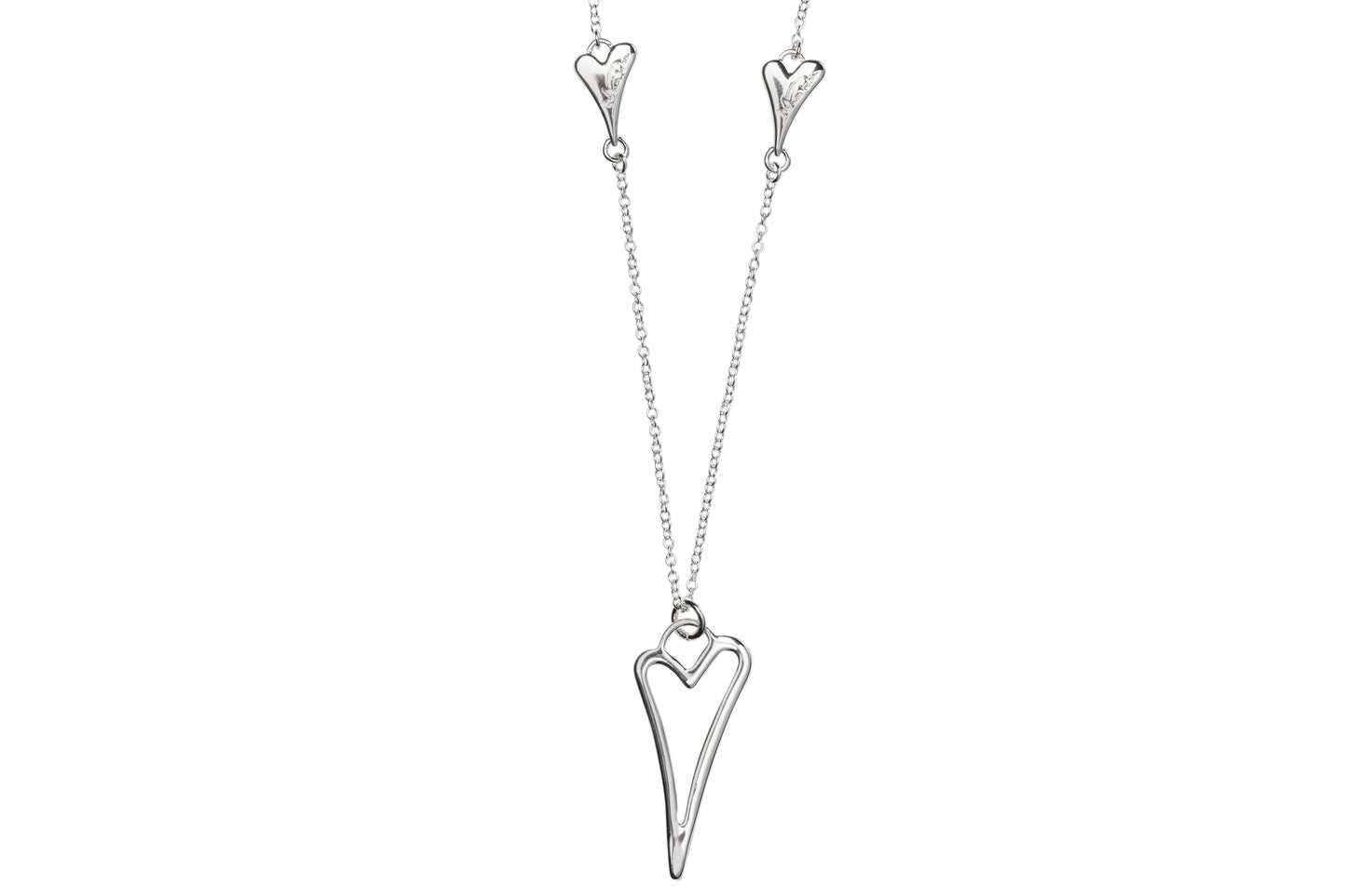 Silver plated Necklace with hollow heart pendant - ScentiMelti Home Fragrance, Beauty & Gifts UK